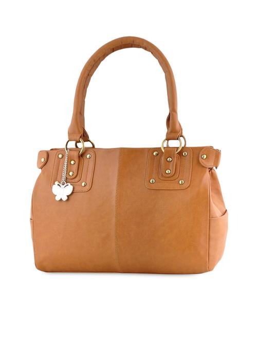 Brown Studded Leatherette Handbag - 1122344 - Very Small Image - 1