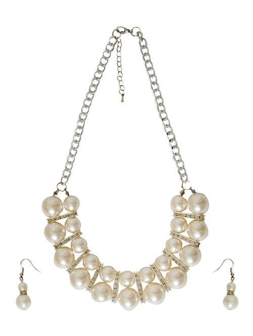 white metal statement necklace - 11225134 - Very Small Image - 1