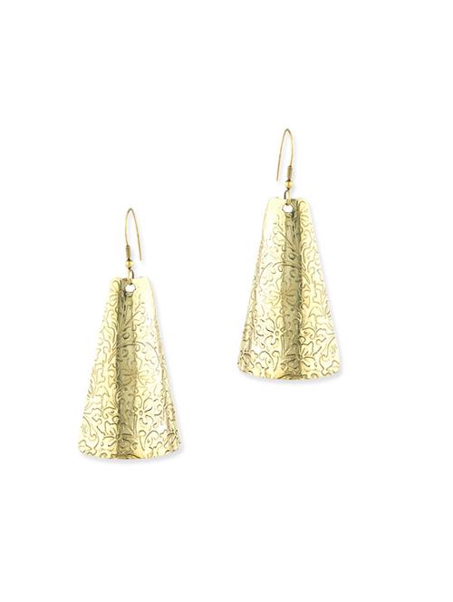 gold metal drop earring - 11227697 - Very Small Image - 1