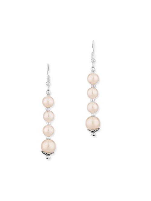 white metal drop earring - 11227700 - Very Small Image - 1