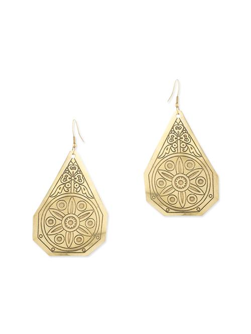 gold metal drop earring - 11227776 - Very Small Image - 1