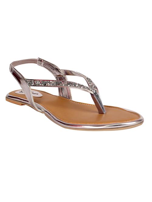 silver leatherette sequin flat sandal - 11230381 - Very Small Image - 1