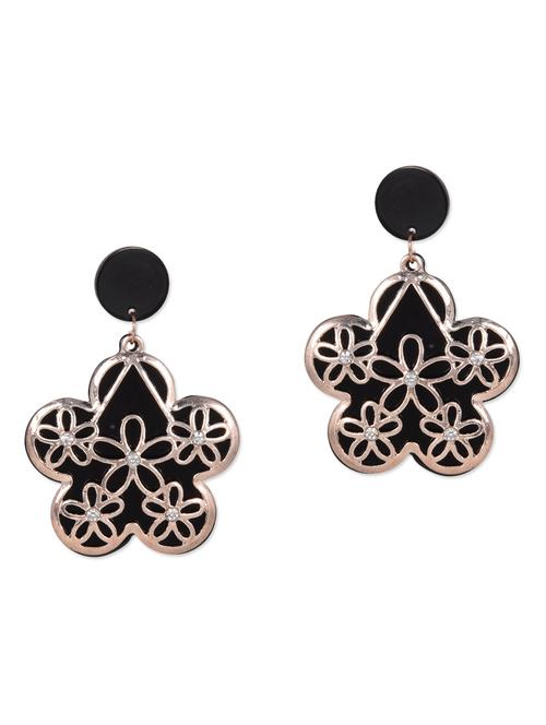 black floral acrylic earrings - 1123206 - Very Small Image - 1