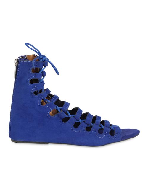 royal blue leatherette lace-up gladiators - 1123344 - Very Small Image - 1