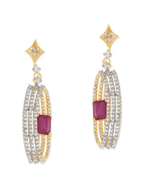 red brass drop earring - 11233442 - Very Small Image - 1