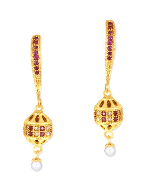 red brass drop earring - 11233444 - Very Small Image - 1