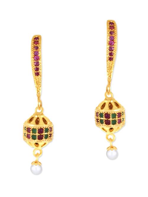 red brass drop earring - 11233445 - Very Small Image - 1