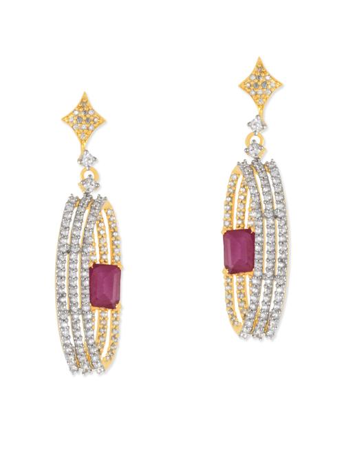 red brass drop earring - 11233461 - Very Small Image - 1