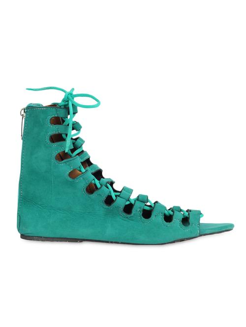 sea green leatherette lace-up gladiators - 1123349 - Very Small Image - 1