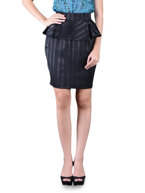 striped polyester peplum skirt - 1123513 - Very Small Image - 1