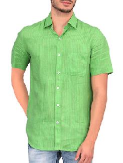 green linen casual shirt - 11236212 - Very Small Image - 1