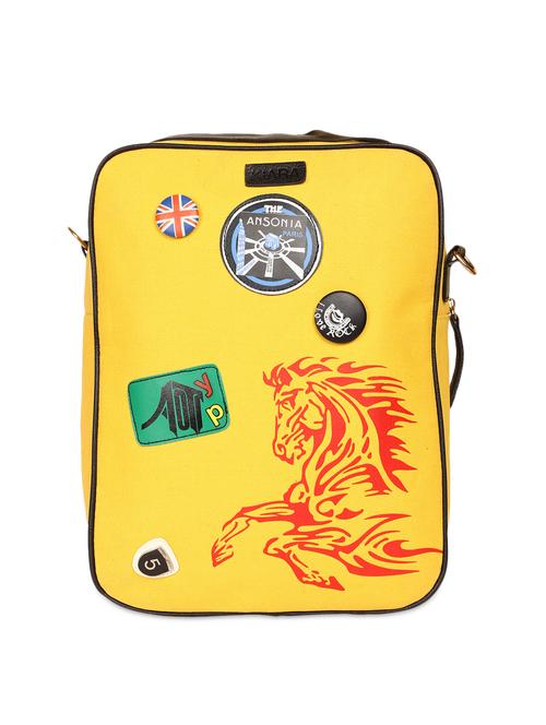 printed yellow fabric sling bag - 1123900 - Very Small Image - 1