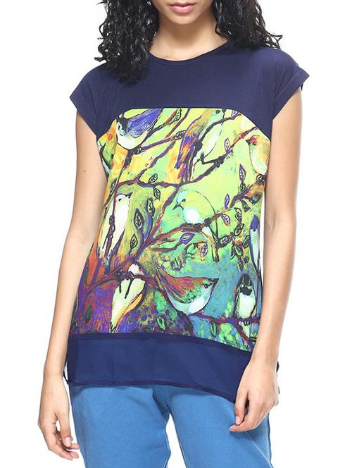 blue printed cotton regular top - 11240482 - Very Small Image - 1