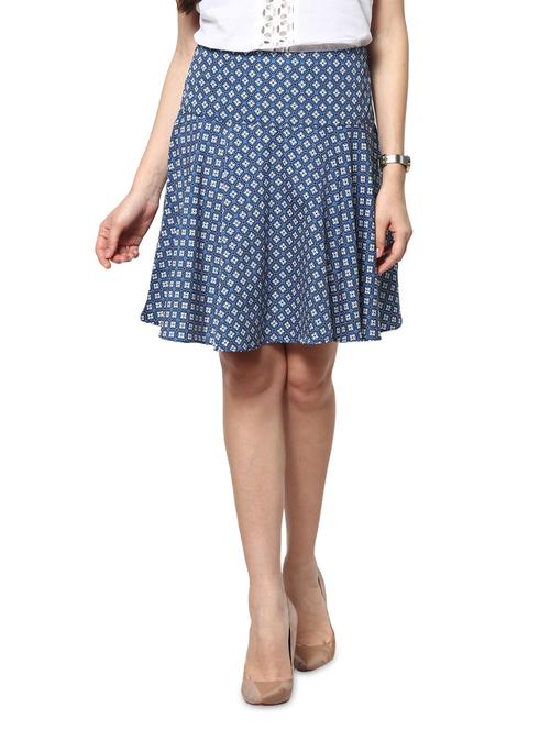 printed polycrepe flare skirt - 1124592 - Very Small Image - 1