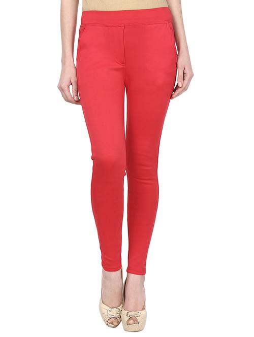 red cotton jeggings - 11249225 - Very Small Image - 1