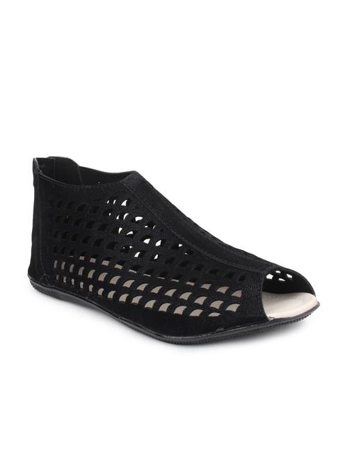 black slip on cut work sandal - 11252747 - Very Small Image - 1