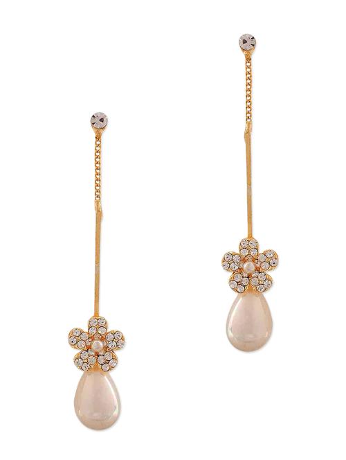 white metal drop earring - 11253645 - Very Small Image - 1