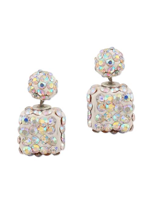 white metal studs earring - 11253655 - Very Small Image - 1