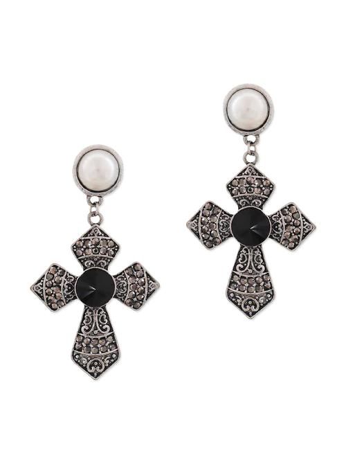 black metal drop earring - 11253663 - Very Small Image - 1
