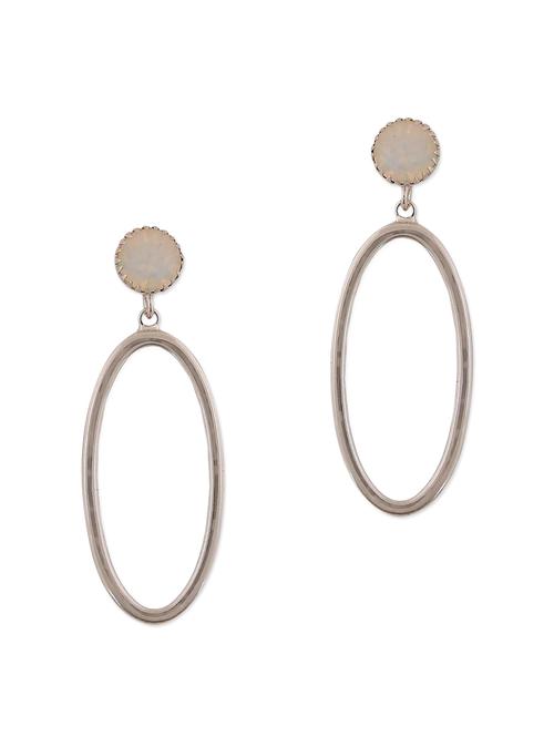 silver metal drop earring - 11253694 - Very Small Image - 1