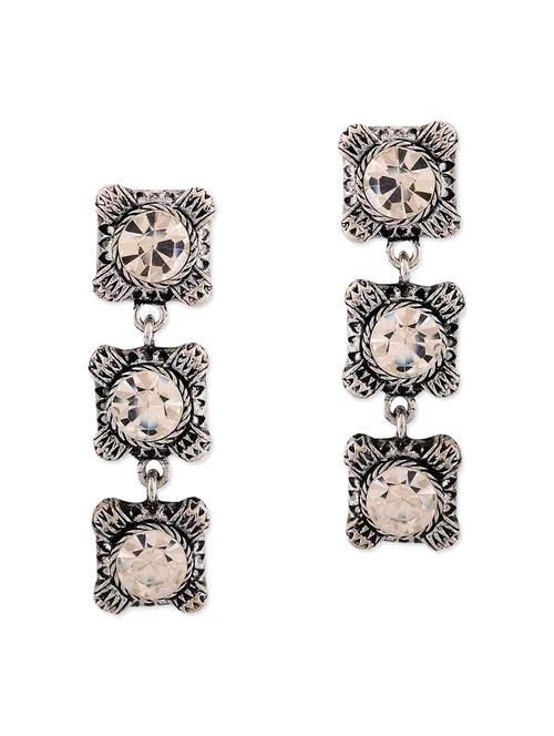 silver metal drop earring - 11253880 - Very Small Image - 1