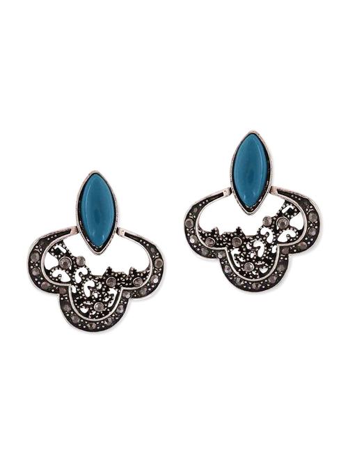 blue metal drop earring - 11253886 - Very Small Image - 1