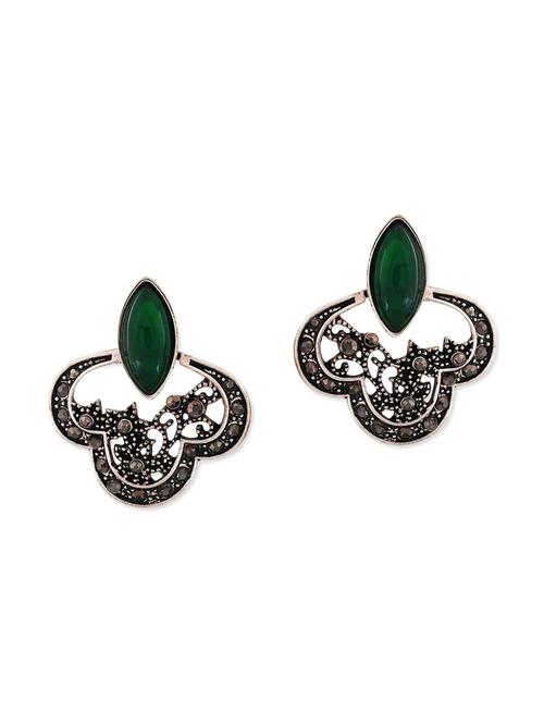 green metal drop earring - 11253901 - Very Small Image - 1