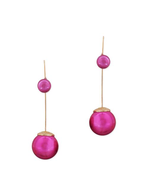 pink metal drop earring - 11253950 - Very Small Image - 1