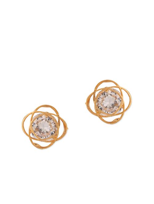 gold metal studs earring - 11253960 - Very Small Image - 1