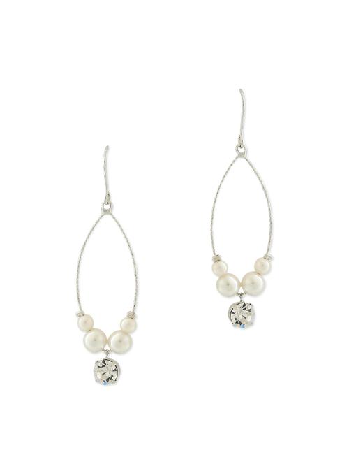 white metal drop earring - 11254059 - Very Small Image - 1