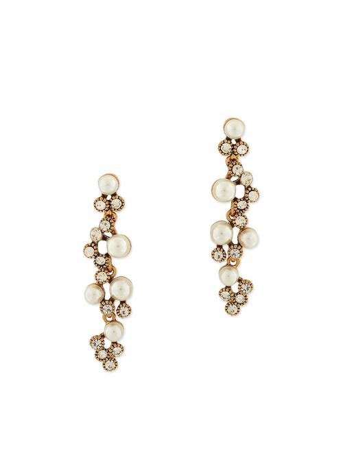 white metal drop earring - 11254073 - Very Small Image - 1