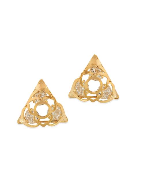 gold metal studs earring - 11254081 - Very Small Image - 1