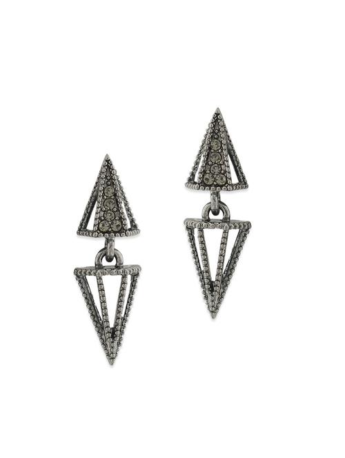grey metal drop earring - 11254114 - Very Small Image - 1