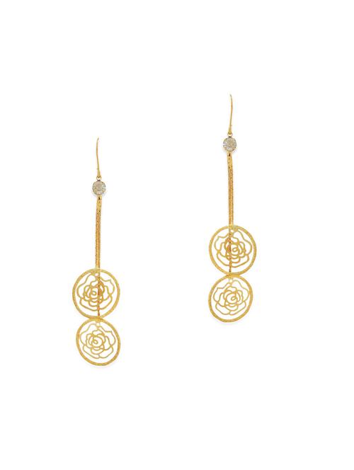 gold metal drop earring - 11254203 - Very Small Image - 1