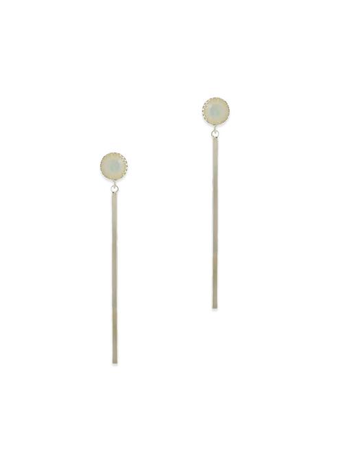 white metal drop earring - 11254215 - Very Small Image - 1