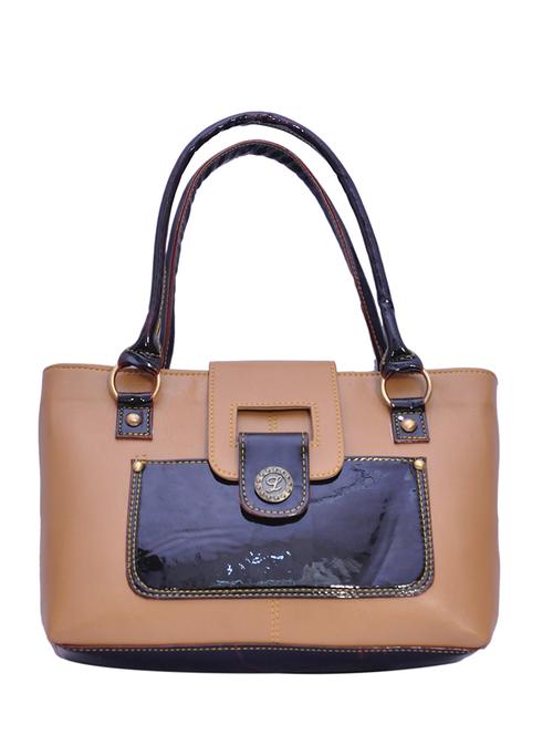 brown and black faux leather handbag - 11256640 - Very Small Image - 1