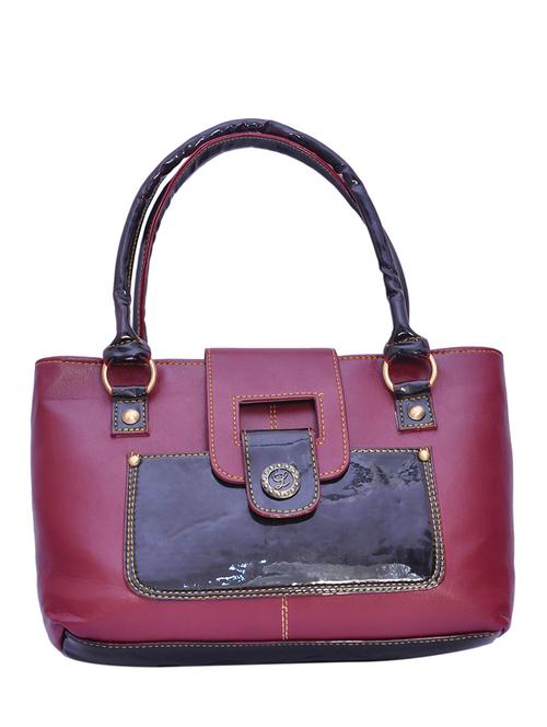 burgundy faux leather handbag - 11256642 - Very Small Image - 1