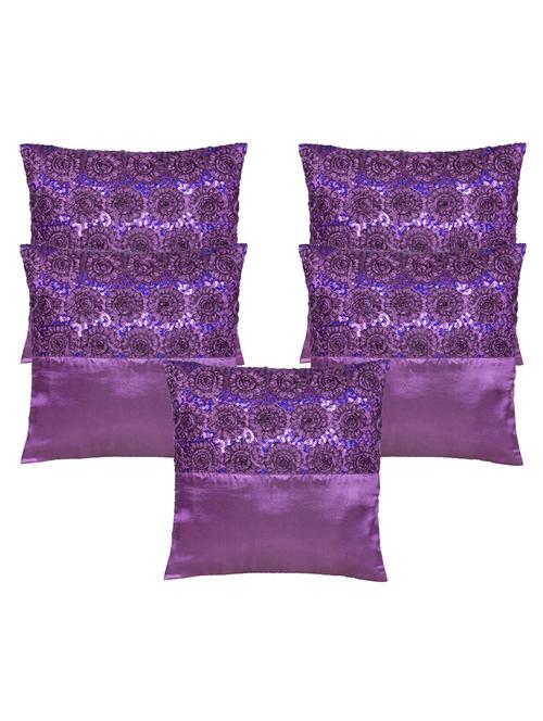 stol'n purple ribbon work cushion cover (16x16 inches)-5 pcs - 11256762 - Very Small Image - 1