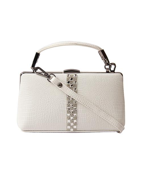 white leatherette clutch - 11259122 - Very Small Image - 1