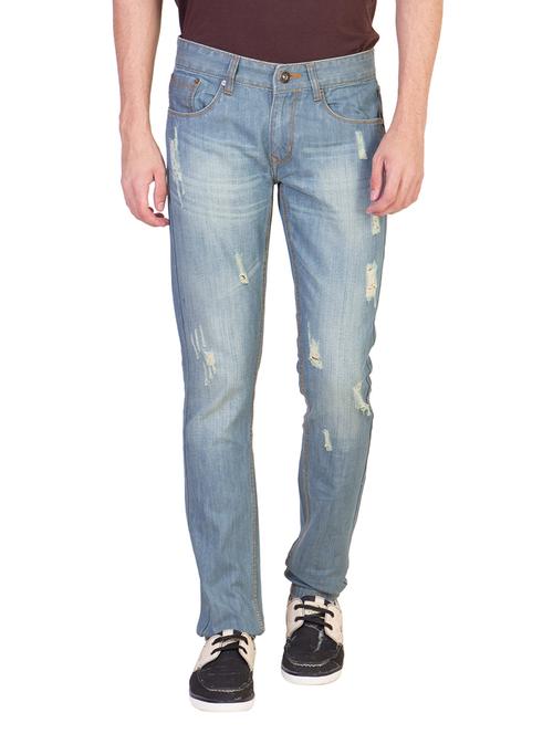 blue color, cotton slim fit jeans - 11259304 - Very Small Image - 1