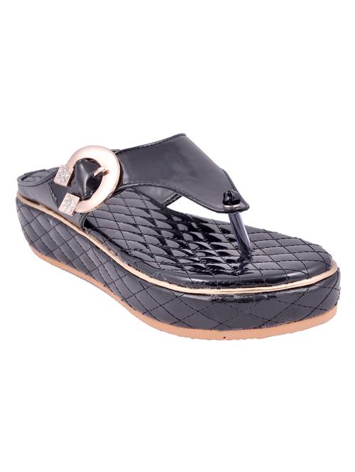 black t-strap platform sandals - 11264514 - Very Small Image - 1
