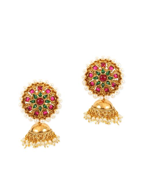 pink gold plated drop earring - 11270668 - Very Small Image - 1
