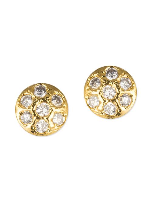 gold toned embellished brass studs earrings - 11275664 - Very Small Image - 1