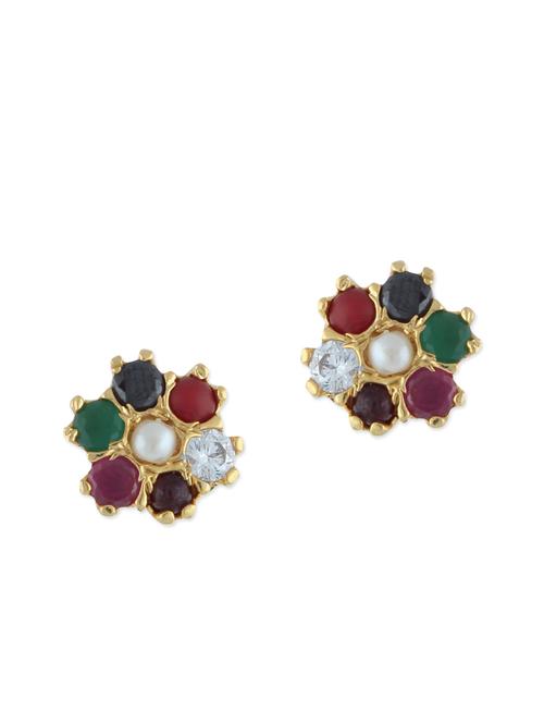 multicolored brass studs earrings - 11275710 - Very Small Image - 1