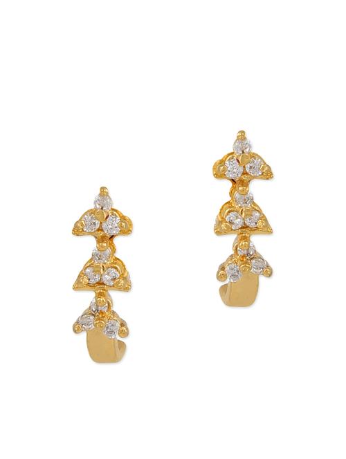 gold toned brass drop earrings - 11275721 - Very Small Image - 1