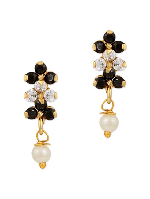 black embellished brass drop earrings - 11275761 - Very Small Image - 1