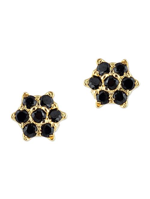 black embellished brass studs earrings - 11275777 - Very Small Image - 1