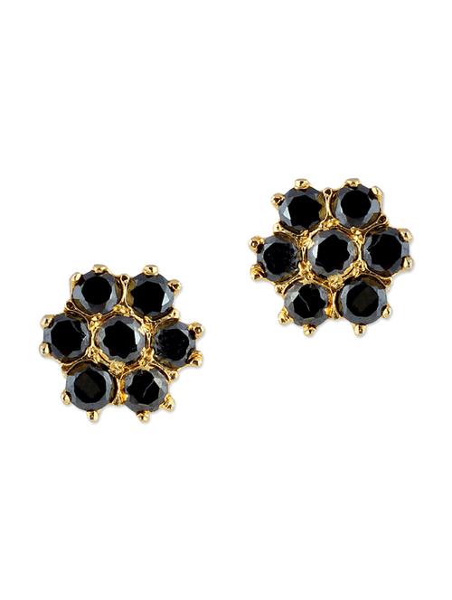 black embellished brass studs earrings - 11275794 - Very Small Image - 1