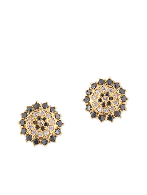 black embellished brass studs earrings - 11275803 - Very Small Image - 1