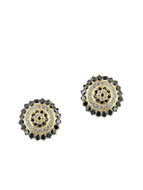 black embellished brass studs earrings - 11275805 - Very Small Image - 1